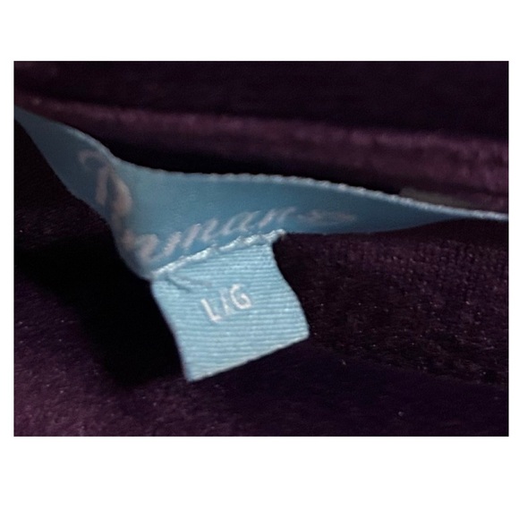 PENNANS Plum Velour Cowl Neck Top Sz L Rhinestone Sophisticated Quiet Luxury - Picture 9 of 15